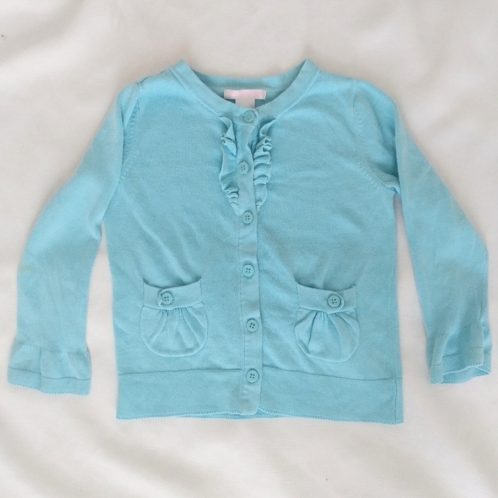 Janie And Jack Girls Light Blue Cardigan 3T